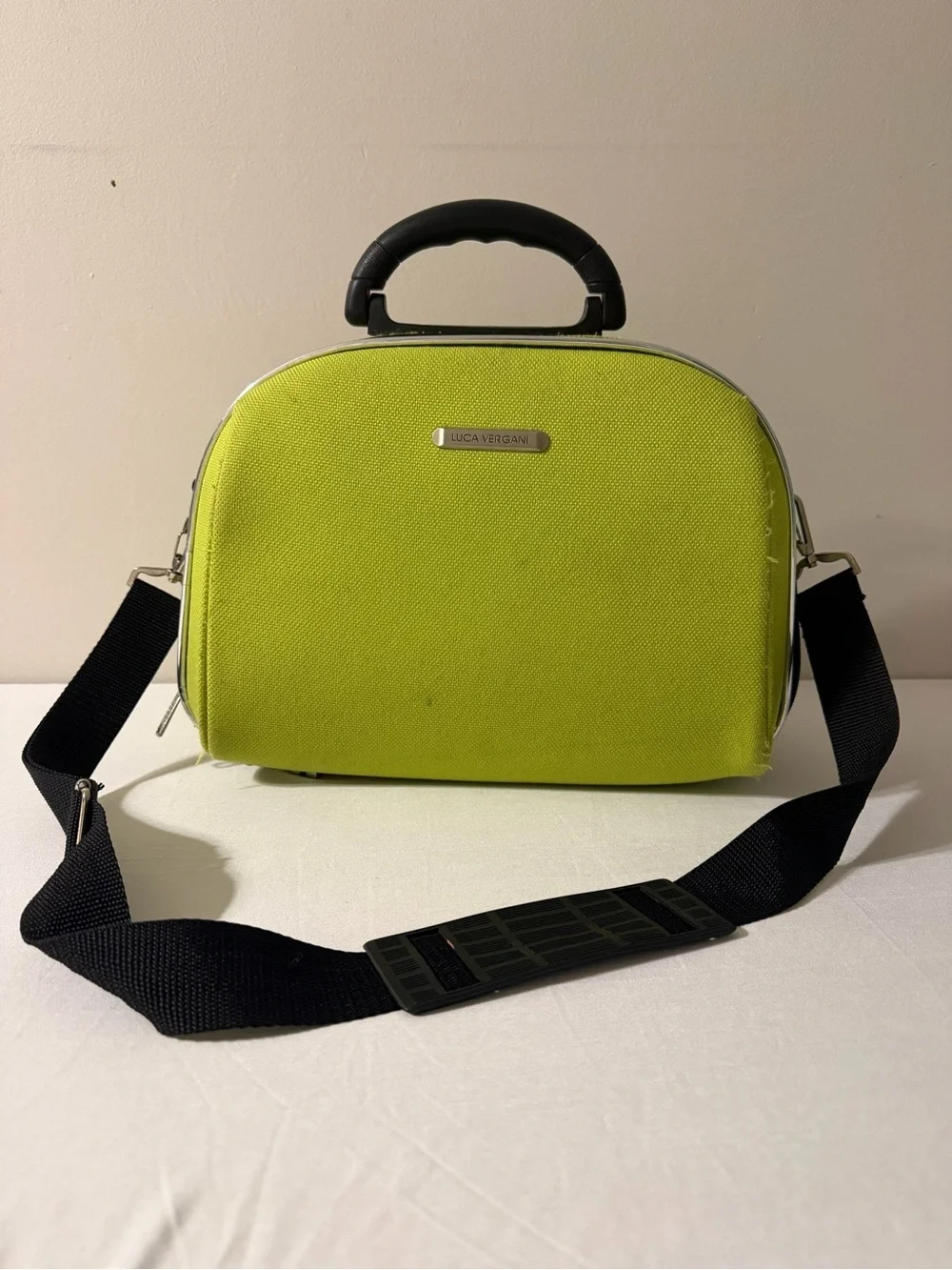 Luca Vergani Lime Cosmetic Case with Detachable Black Strap